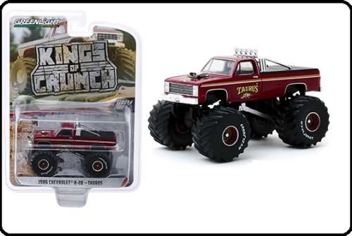 Greenlight Diecast Model Car Kings of Crunch Monster Chevy Chevrolet K 20 K20 1986 "Taurus" 1/64 sca