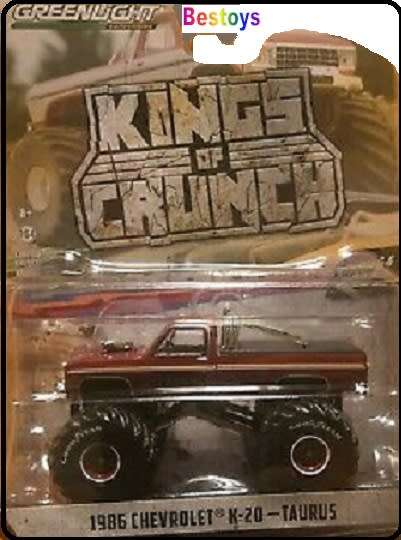 Greenlight Diecast Model Car Kings of Crunch Monster Chevy Chevrolet K 20 K20 1986 "Taurus" 1/64 sca