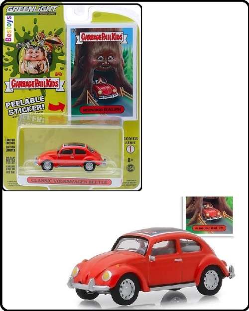 Greenlight Diecast Model Car Garbage Pail Kids VW Beetle Classic Redwood Ralph 1/64 scale new in pac