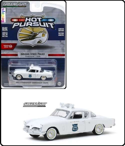 Greenlight Diecast Model Car Hot Pursuit Series Studebaker Commander Coupe 1953 "Indiana State Polic