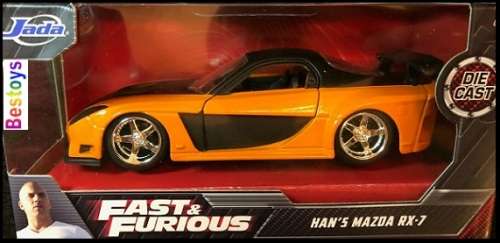 JADA Diecast Model Car Mazda RX 7 RX7 Han Fast & Furious Movie Film TV 1/32 scale