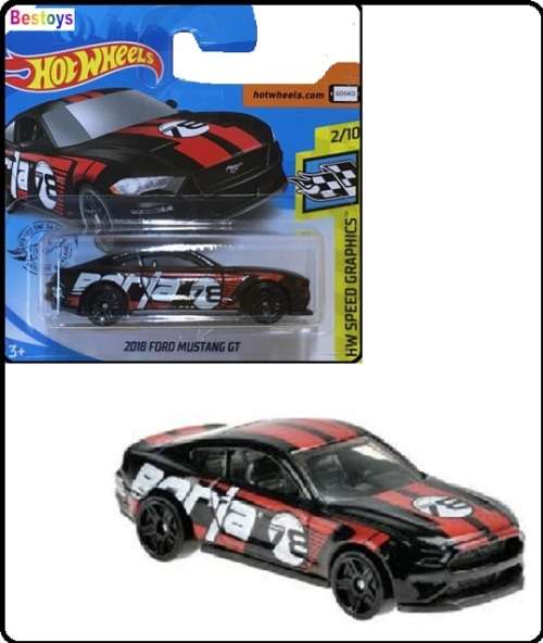Hotwheels Hot Wheels Diecast Model Car 2020 92 / 250 Ford Mustang GT 2018 "Borla" Speed Graphics1/64