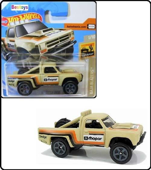 Hotwheels Hot Wheels Diecast Model Car 2019 64 / 250 Dodge D 100 D100 Pickup 1987 "Mopar" Baja Blaze