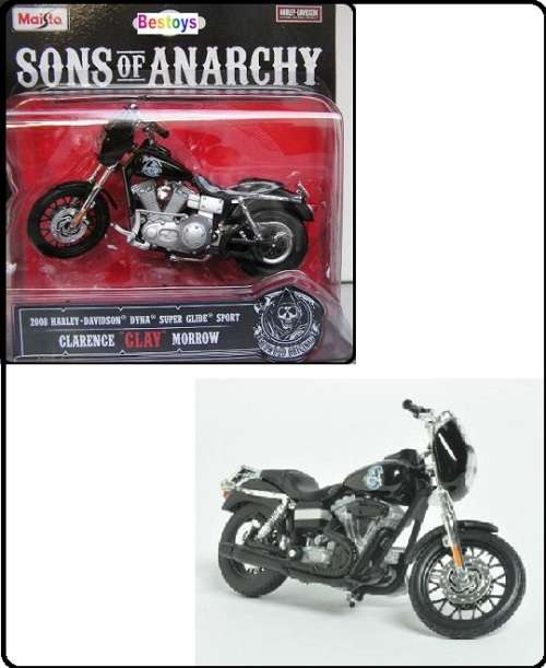 Maisto Diecast Model Motorcycle Bike Sons of Anarchy Harley Davidson Dyna Super Glide 2008 "Clay"