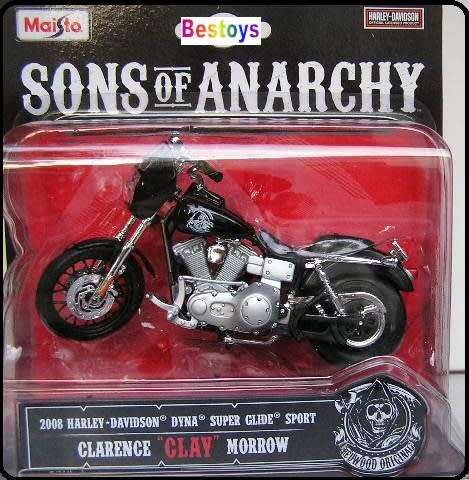 Maisto Diecast Model Motorcycle Bike Sons of Anarchy Harley Davidson Dyna Super Glide 2008 "Clay"