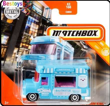 Matchbox Diecast Model Car 2020 43 / 100 Ice Cream King Snack Van City 1/64 scale new in pack
