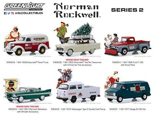 Greenlight Diecast Model Car Norman Rockwell VW Volkswagen Kombi T 2 T2 Double Cab Pickup 1972 "Park