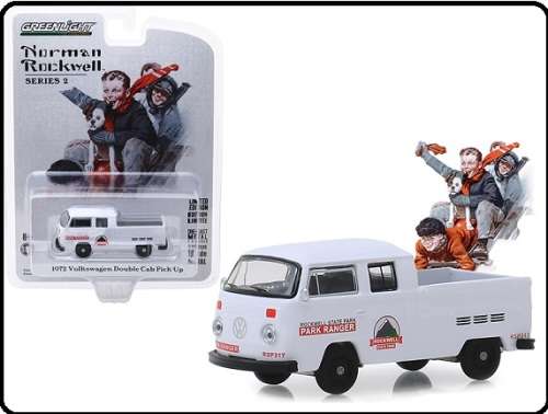 Greenlight Diecast Model Car Norman Rockwell VW Volkswagen Kombi T 2 T2 Double Cab Pickup 1972 "Park