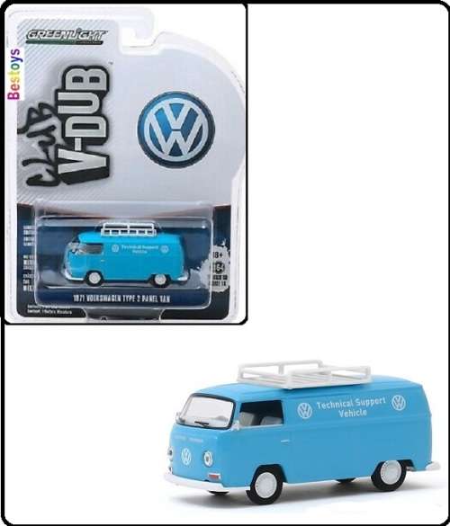 Greenlight Diecast Model Car VDub Series VW Volkswagen Kombi T 2 T2 Panelvan 1971 "Technical Support