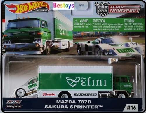 Hotwheels Hot Wheels Diecast Model Car Culture Team Transport Mazda 787 B 787B + Sakura Sprinter Tru