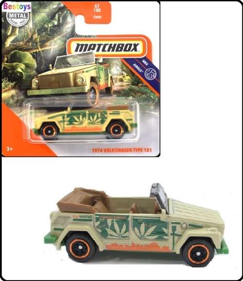 Matchbox Diecast Model Car 2020 67 / 100 VW Volkswagen Type 181 Kubelwagen 1974 Jungle 1/64 scale