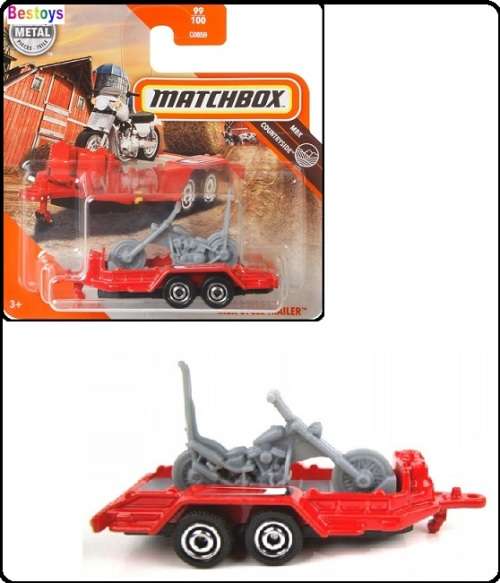 Matchbox Diecast Model 2020 99 / 100 MBX Cycle Motorbike Trailer Countryside 1/64 scale new in pack