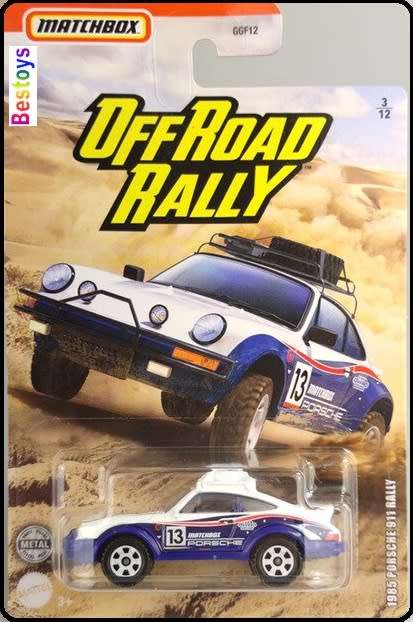 Matchbox Diecast Model Car Offroad Rally Porsche 911 1985 No 13 1/64 scale new in pack