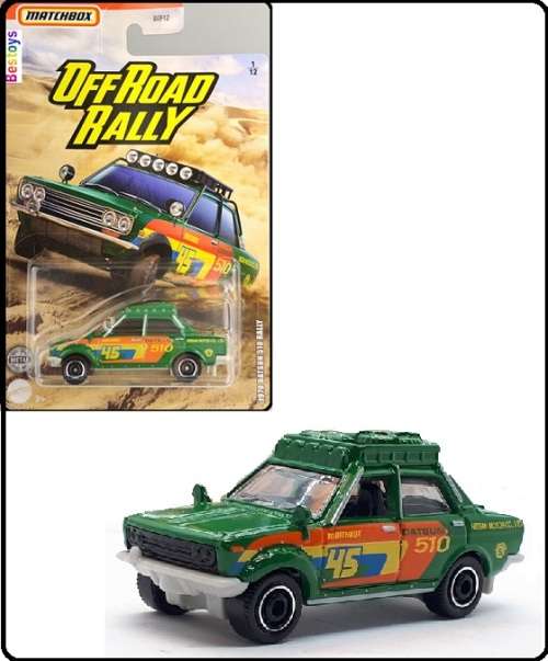 Matchbox Diecast Model Car Offroad Rally Datsun 510 1970 No 45 1/64 scale new in pack