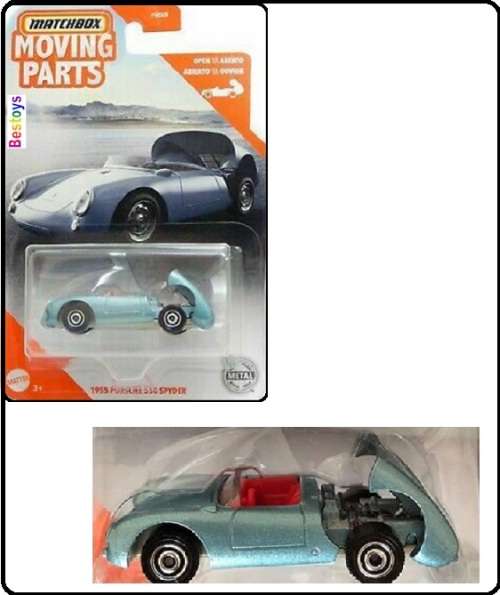 Matchbox Diecast Model Car Moving Parts Porsche 550 Spyder 1955 1/64 scale new in pack