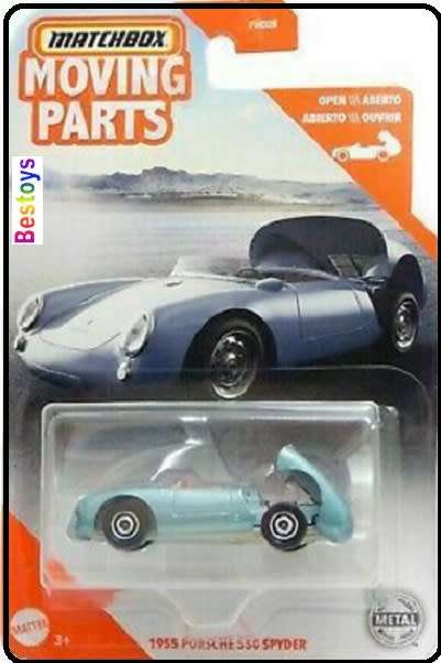 Matchbox Diecast Model Car Moving Parts Porsche 550 Spyder 1955 1/64 scale new in pack
