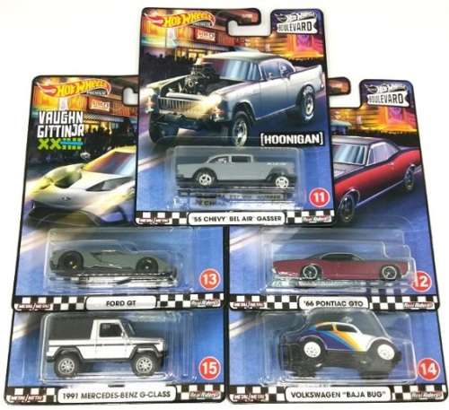 Hotwheels Hot Wheels Diecast Model Car Boulevard Set VW Baja Bug Pontiac Chevy Gasser Ford Mercedes