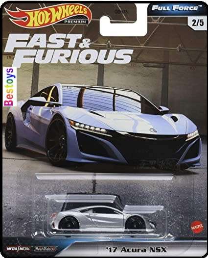 Hot Wheels Hotwheels Diecast Model Car Set Fast & Furious Movie Film TV Honda Acura NSX 2017 1/64 sc