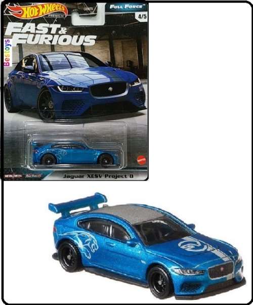 Hot Wheels Hotwheels Diecast Model Car Set Fast & Furious Movie Film TV Jaguar XE SV Project 8 1/64