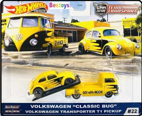 Hotwheels Hot Wheels Diecast Model Car Culture Team Transport VW Classic Bug Beetle + T 1 T1 Pickup