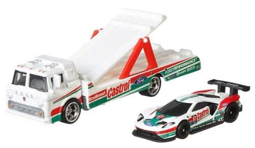 Hotwheels Hot Wheels Diecast Model Car Culture Team Transport Ford GT 2016 + C 800 Transporter "Cast
