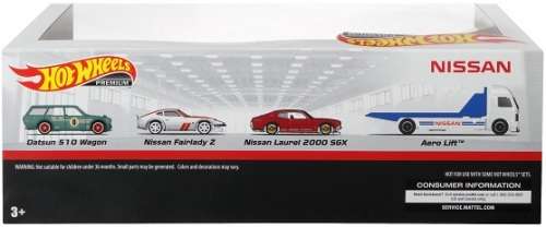 Hotwheels Hot Wheels Diecast Model Car Premium Set Nissan Fairlady Laurel datsun 510 Wagon Aero Truc