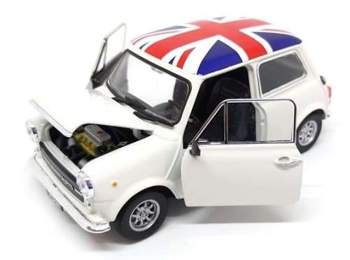 Welly Nex Diecast Model Car 22496 Mini Cooper 1300 with Union Jack Flag roof 1/24 scale new in pack