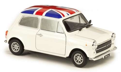 Welly Nex Diecast Model Car 22496 Mini Cooper 1300 with Union Jack Flag roof 1/24 scale new in pack