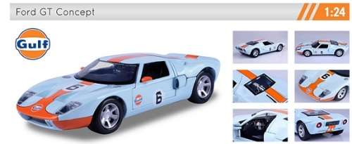 Motormax Motor Max Diecast Model Car 79641 Ford GT Concept "Gulf" No 5 Motorsport 1/24 scale new