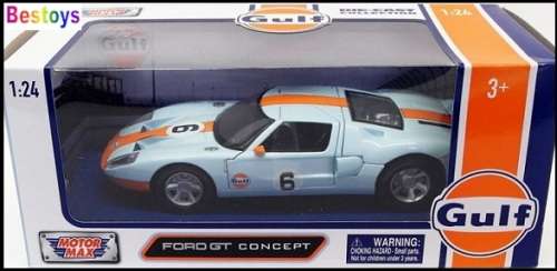 Motormax Motor Max Diecast Model Car 79641 Ford GT Concept "Gulf" No 5 Motorsport 1/24 scale new