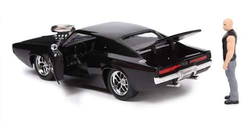 JADA Diecast Model Car Movie Film TV Fast & Furious Dodge Charger RT 1970 + Dom Figurine 1/24 scale