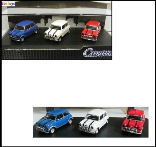 Cararama Hongwell Diecast Model Car 3 pce set Mini Cooper Racing 1/72 OO railway scale new in pack