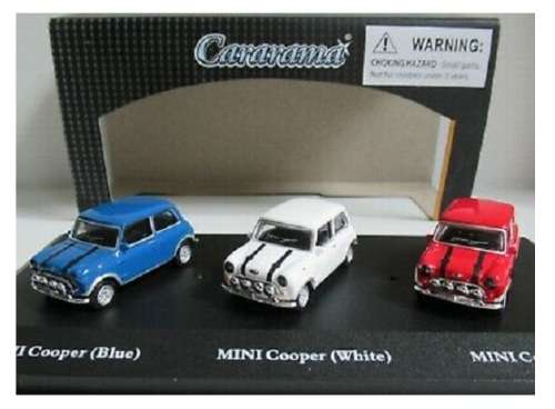 Cararama Hongwell Diecast Model Car 3 pce set Mini Cooper Racing 1/72 OO railway scale new in pack