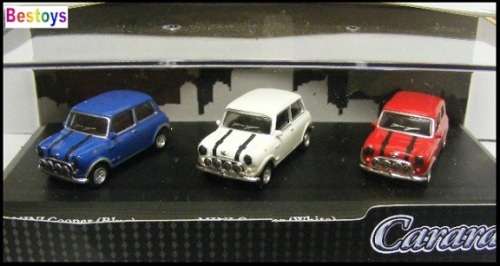 Cararama Hongwell Diecast Model Car 3 pce set Mini Cooper Racing 1/72 OO railway scale new in pack