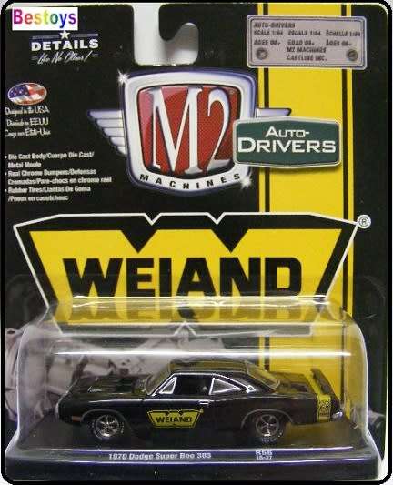 Castline M2 Diecast Model Car Drivers Dodge Super Bee 383 1970 "Weiand" 1/64 scale new in pack