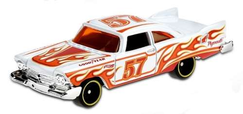 Hotwheels Hot Wheels Diecast Model Car 2020 168 / 250 Plymouth Fury 1957 No 57 Flames 1/64 scale new
