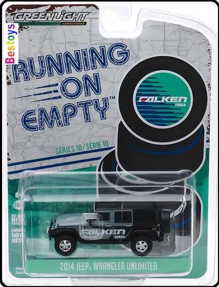 Greenlight Diecast Model Car Running on Empty Jeep Wrangler Unlimited 2014 "Falken" 1/64 scale new