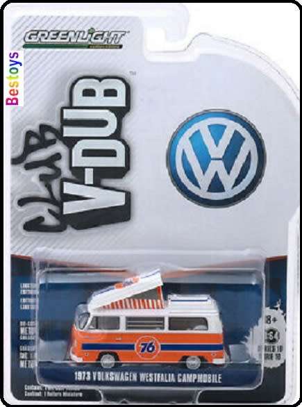 Greenlight Diecast Model Car VDub Series VW Volkswagen Kombi T 2 T2 Westfalia Camper 1973 No 76 1/64