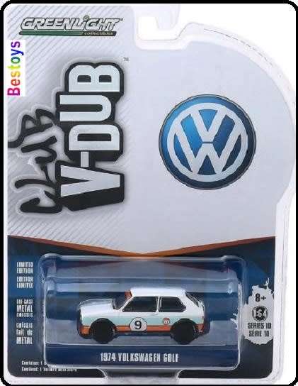 Greenlight Diecast Model Car VDub Series VW Volkswagen Golf Mk 1 MK1 1974 "Gulf" 1/64 scale new