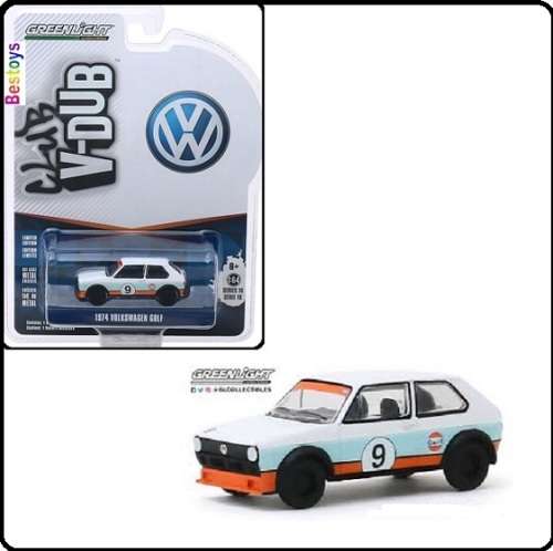 Greenlight Diecast Model Car VDub Series VW Volkswagen Golf Mk 1 MK1 1974 "Gulf" 1/64 scale new
