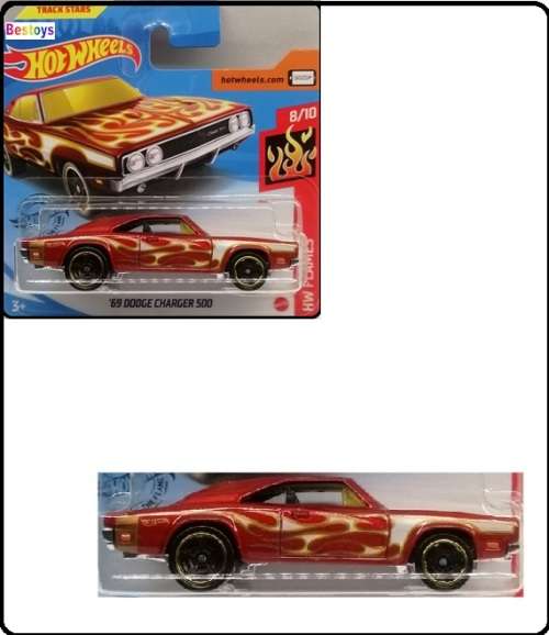 Hotwheels Hot Wheels Diecast Model Car 2020 189 / 250 Dodge Charger 500 1969 Flames 1/64 scale new