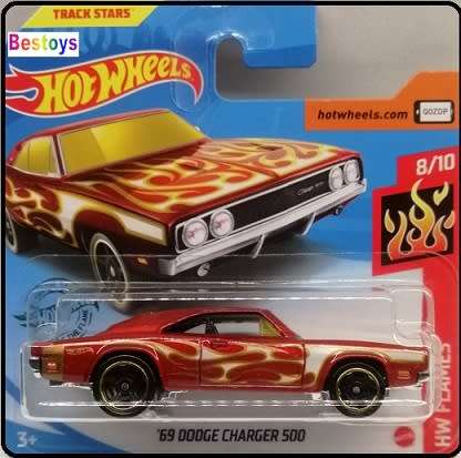 Hotwheels Hot Wheels Diecast Model Car 2020 189 / 250 Dodge Charger 500 1969 Flames 1/64 scale new