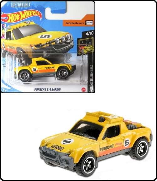 Hotwheels Hot Wheels Diecast Model Car 2020 242 / 250 Porsche 914 Safari No 5 Motorsport Nightburner