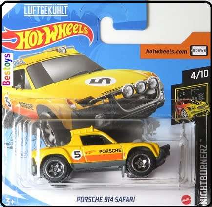 Hotwheels Hot Wheels Diecast Model Car 2020 242 / 250 Porsche 914 Safari No 5 Motorsport Nightburner