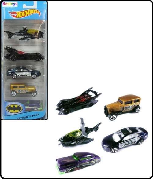 Hotwheels Hot Wheels Diecast Model Car 2016 5 pk Batman Set Batcopter Batmobile Ford Joker Gotham Ci