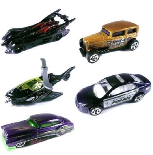 Hotwheels Hot Wheels Diecast Model Car 2016 5 pk Batman Set Batcopter Batmobile Ford Joker Gotham Ci