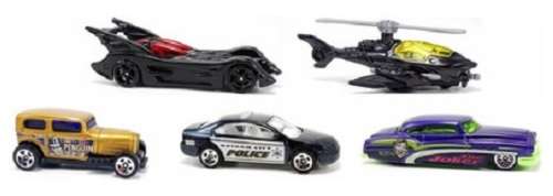 Hotwheels Hot Wheels Diecast Model Car 2016 5 pk Batman Set Batcopter Batmobile Ford Joker Gotham Ci