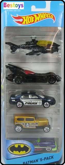 Hotwheels Hot Wheels Diecast Model Car 2016 5 pk Batman Set Batcopter Batmobile Ford Joker Gotham Ci