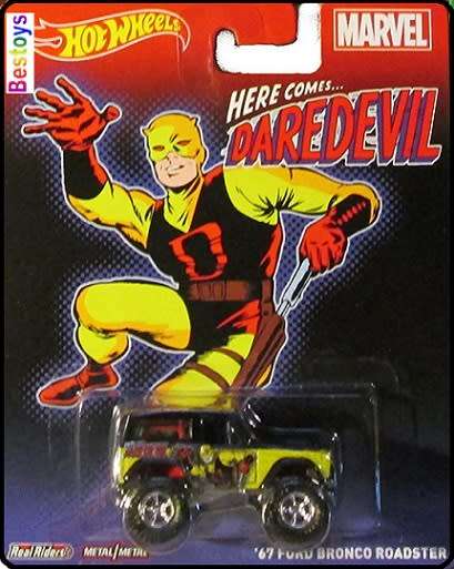 Hotwheels Hot Wheels Diecast Model Car Pop Culture Marvel Ford Bronco Roadster 1967 Daredevil 1/64 s