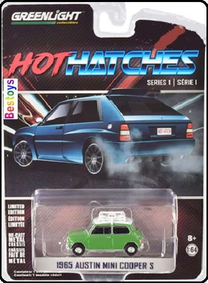 Greenlight Diecast Model Car Hot Hatches Austin Mini Cooper S 1965 1/64 scale new in pack